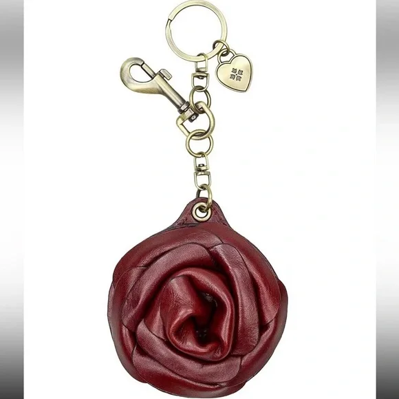 NWT-Patricia Nash-SET-Borriana Rose Crossbody &Mirror Fob Bag Charm-Oxblood-$198 - Picture 14 of 16